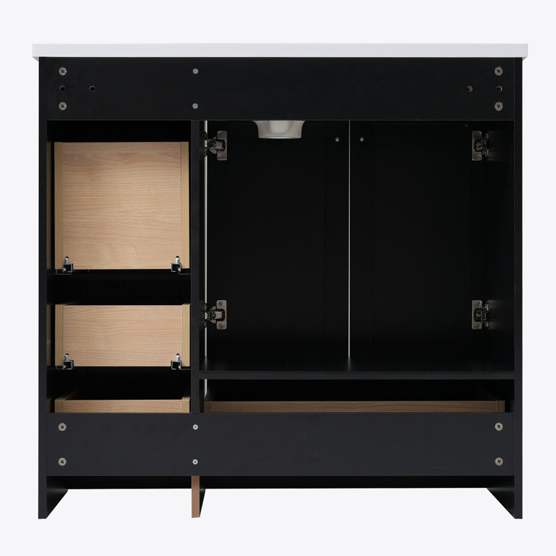 Meuble-lavabo noir 36 po (lavabo non inclus)