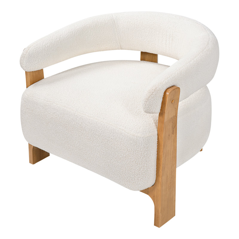Fauteuil demi-tonneau Garrison, Off-White Teddy Fleece, 2