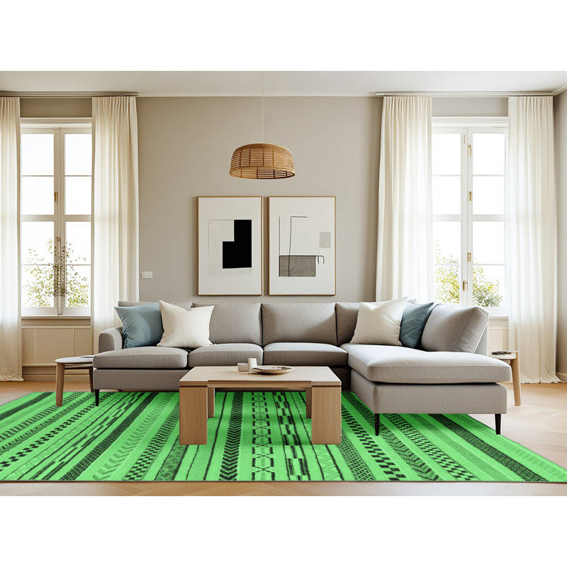 Keta Washable Geometric Indoor Rug, Rectangle 8' x 10'