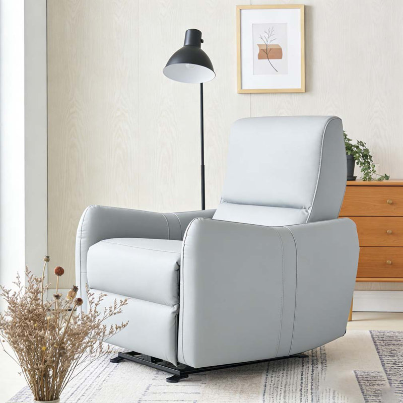 Fauteuil inclinable électrique Wall Wall, PU, Bleu gris