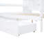 Lit de jour en bois double avec 3 tiroirs, ports USB et bureau, blanc-990568556