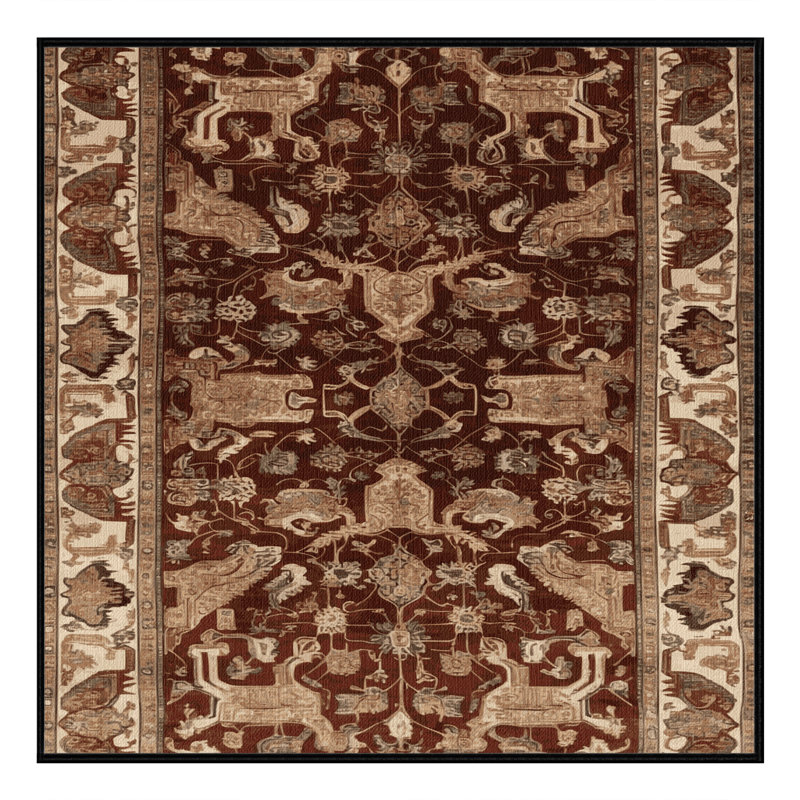 Tapis brun lavable à la machine, Carré 7 pi