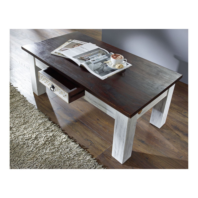 Castle-Antik Solid Wood Four Leg Coffee Table with Storage