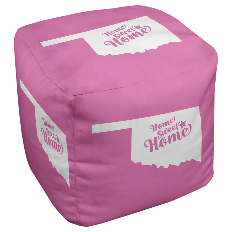 Upholstered Ottoman, Pink