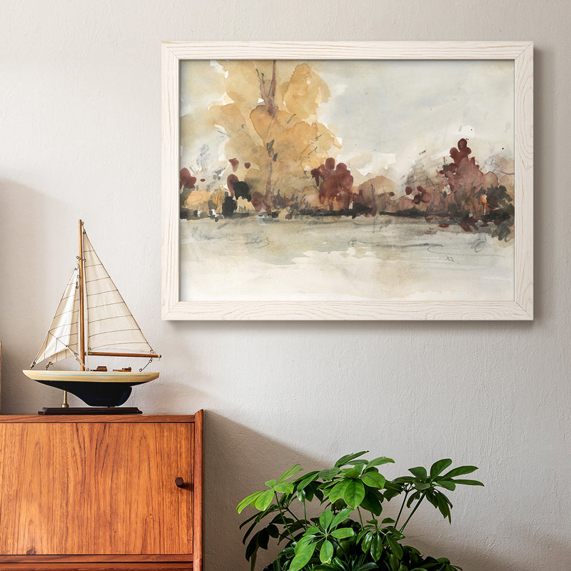 The Autumn View I, reproduction d'art sur toile, Cadre blanc, H 28 po x l 42 po x P 1,5 po