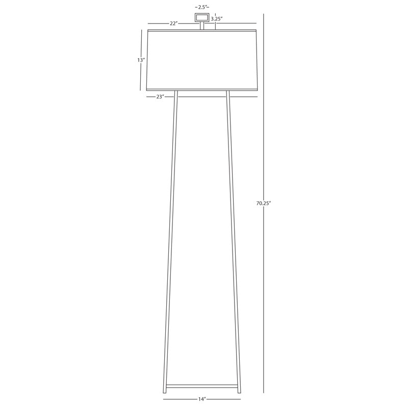 Lampe sur pied colonne 70,25 "Cooper