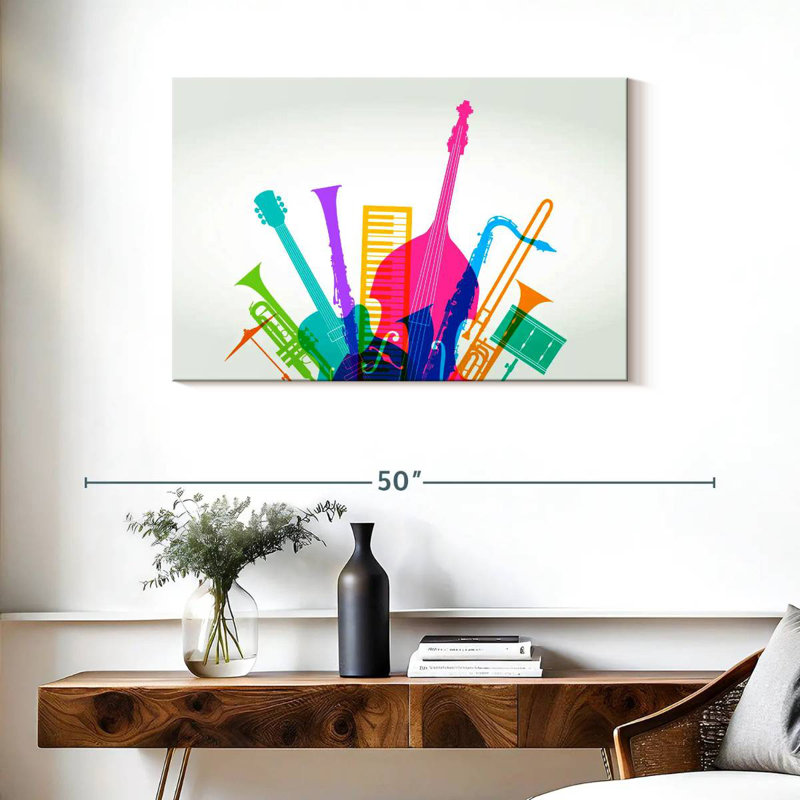 Abarca Colorful Jazz Instruments, 24" H x 36" W
