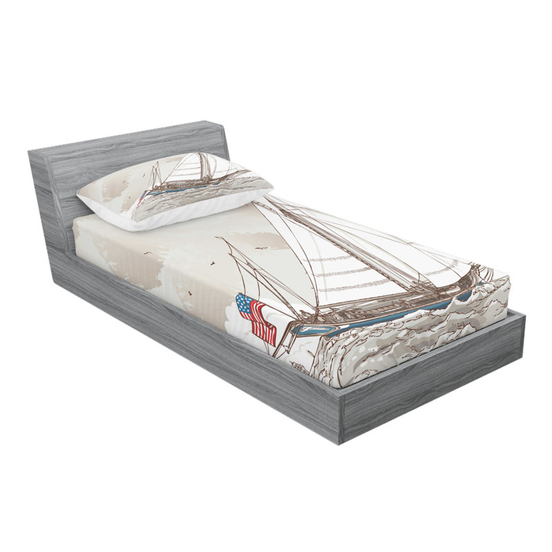 Ensemble de draps rétro, Ensemble de draps pour lit simple TG avec drap-hou