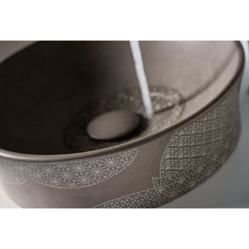 KOHLER Kensho, ARTIST EDITIONS Round Vessel Bathroom Sink, Gray Foussana