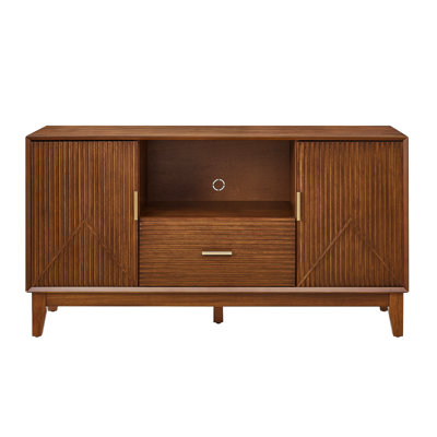 Meuble audio-vidéo Mid-Century avec tiroir et armoires