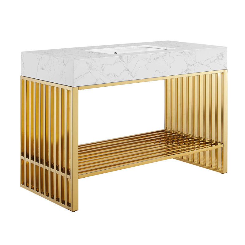 Meuble-lavabo Gridiron de 48 po par Modway, Or