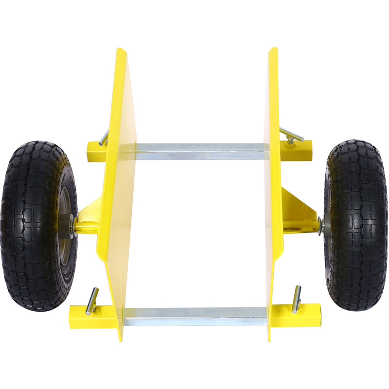 Chariot à panneau 600 lb Roues pneumatiques, Jaune