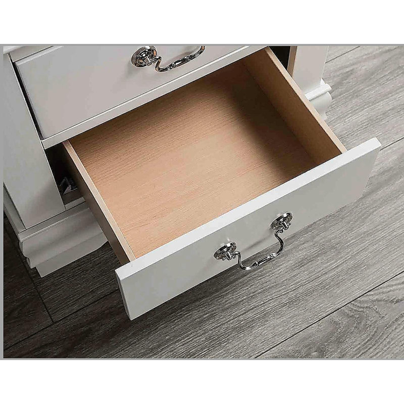 Table de chevet à finition blanche 1pc, Blanc