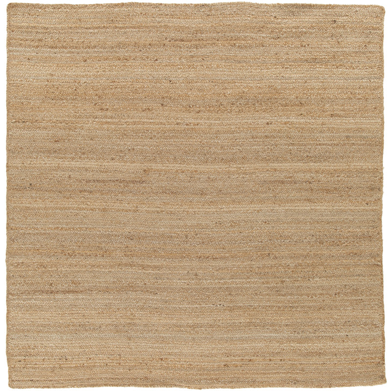 Stanley Solid Colour Jute / Sisal Hand Woven Area Rug, Square 160cm