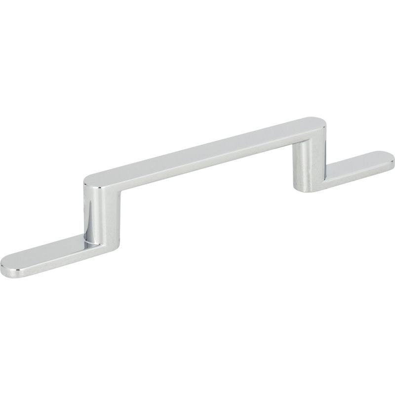 Polished Chrome Modern Bar Handle with Mounting Hardware