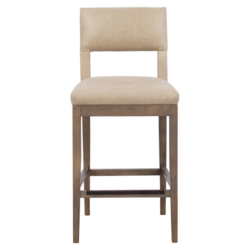 Arie Leather Bar Stool, Bar Stool (29.5" Seat Height), Espresso, 1130 Pottery