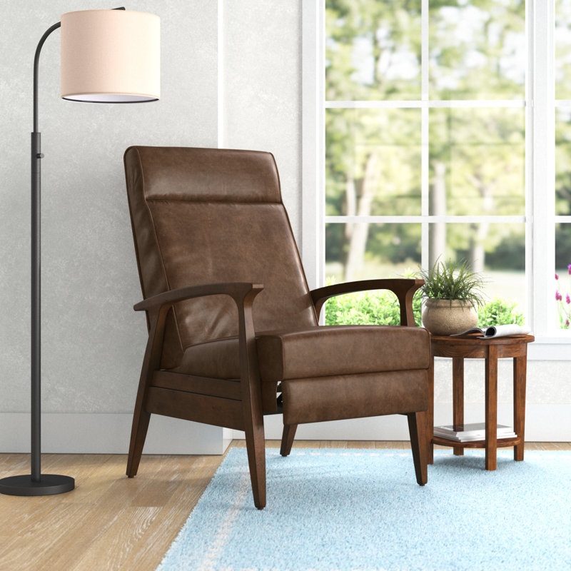 Fauteuil inclinable manuel standard en similicuir de 25,7 po de largeur Amidala, Brun