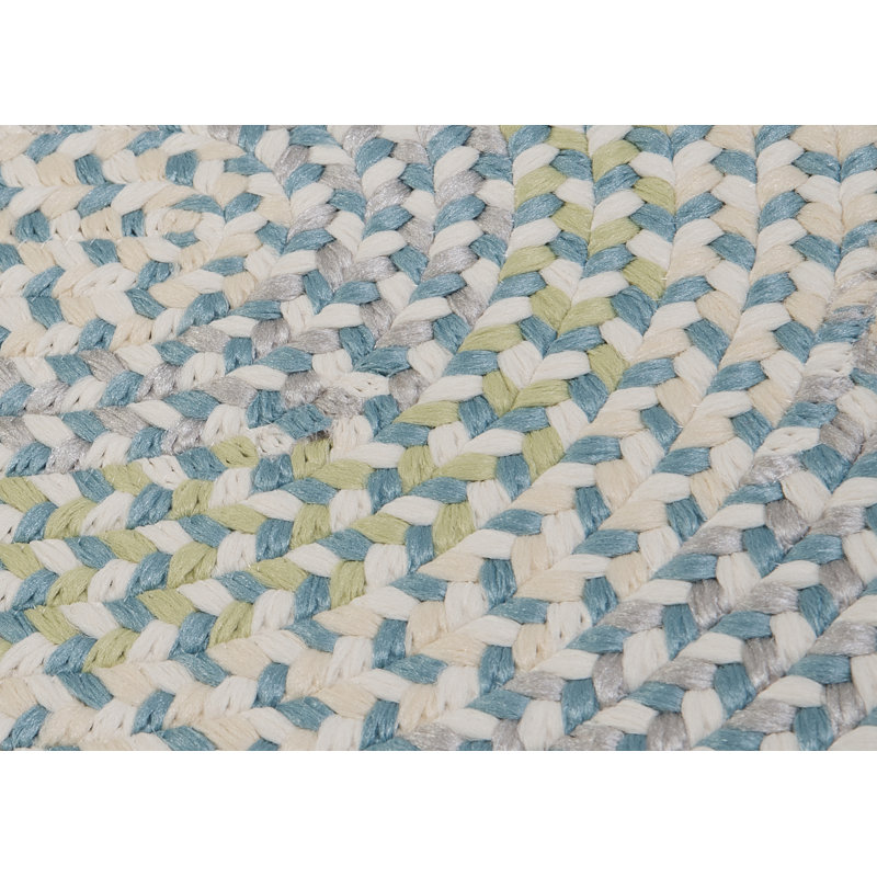 Tapis bleu / vert Carousel, Ovale 10 pi x 13 pi
