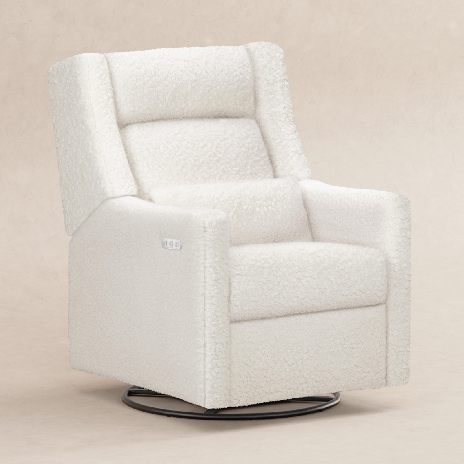 Kiwi Swivel Glider, Cream Shearling