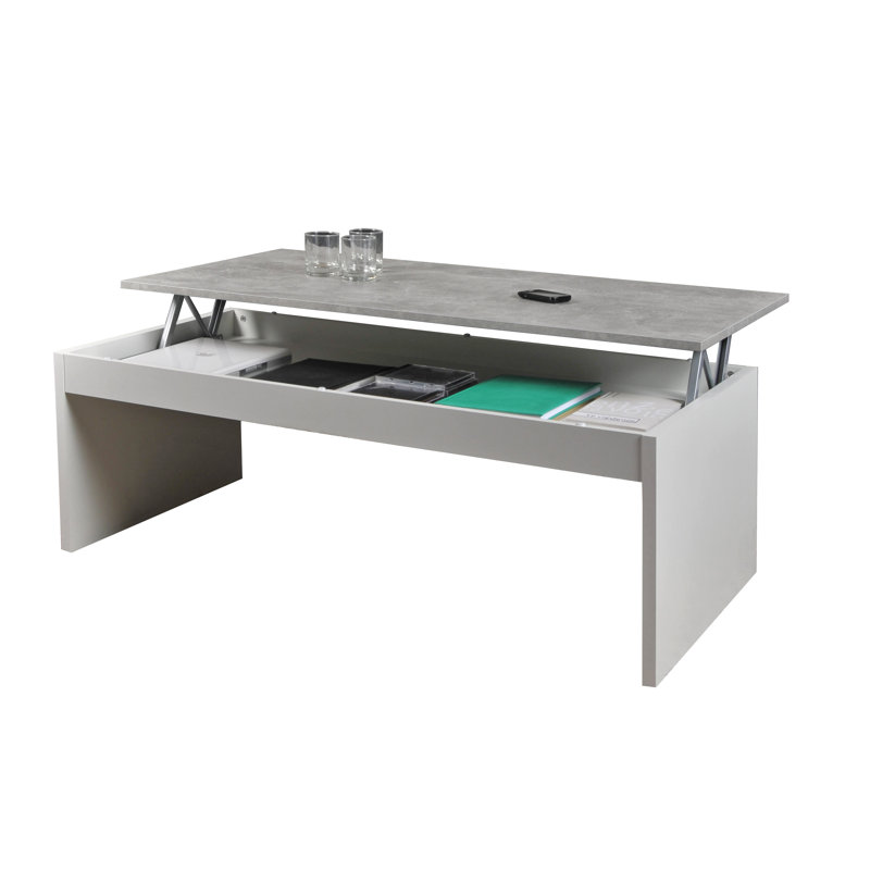 Decoste Lift Top Sled Coffee Table with Storage, Grey
