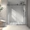 56 - 60 po. X 76 po. Portes coulissantes en verre sans cadre, noir mat
