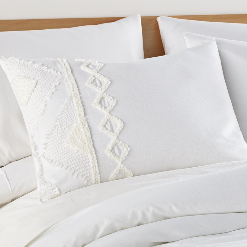 Harleson simple en chenille blanche , Édredon simple + 1 taie décorative