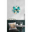 Horloge murale en verre trempé avec motif papillon coloré - art mosaïque turquoise sarcelle - élégant cadeau de montre à chiffres romains-1292914052-1292914058