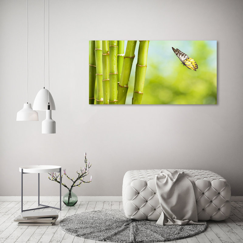Bamboo And Butterfly - Wrapped Canvas Print