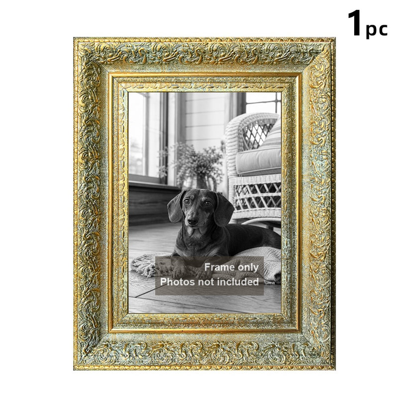 Cadre pour portrait mural 11 pièces x 11 po or antique 11 po, Antique Gold, 1, 11" W x 14" H