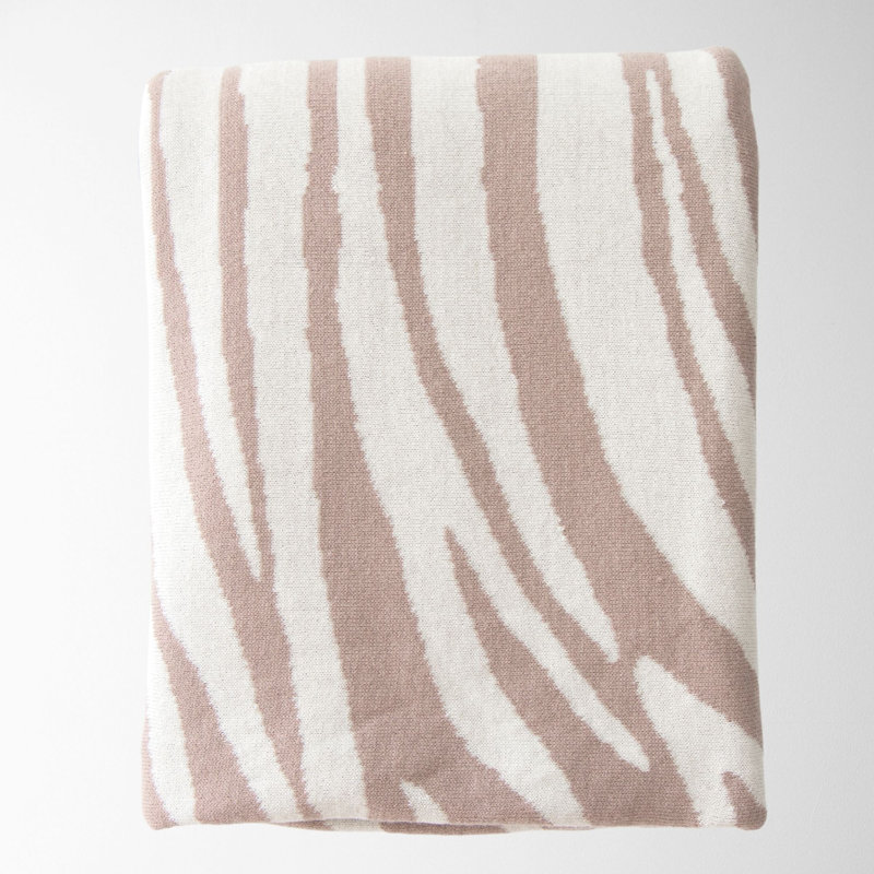 Knitted Throw Blanket, Oyster