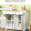 Buffet moderne - Plateau en bois massif, 3 tiroirs, portes, tablette réglable pour un rangement efficace dans la cuisine. Blanc.