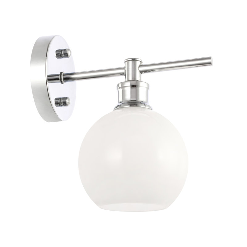 Drinkard Dimmable Bath Sconce, Frosted White, Chrome