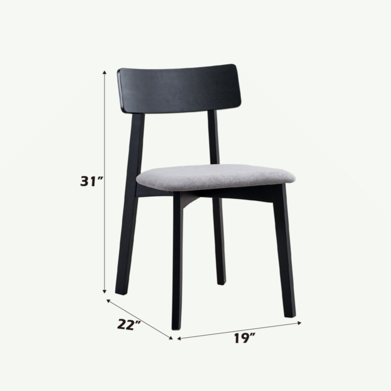 Chaise d'appoint en lin véritable gris et finition noire