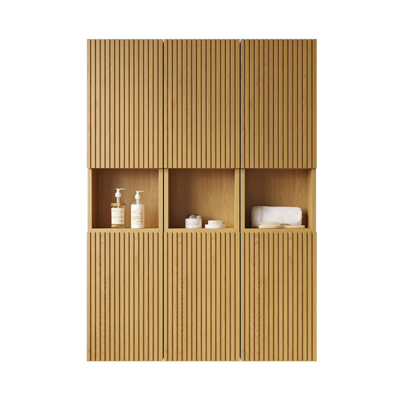 MITCH 41" Bathroom Wall Mounted Cabinet, Golden Oak
