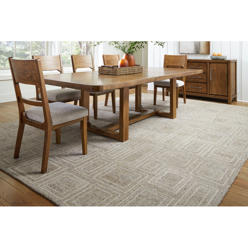 Gray Ivory Honey Hand-Tufted Wool 10' x 14' Rug