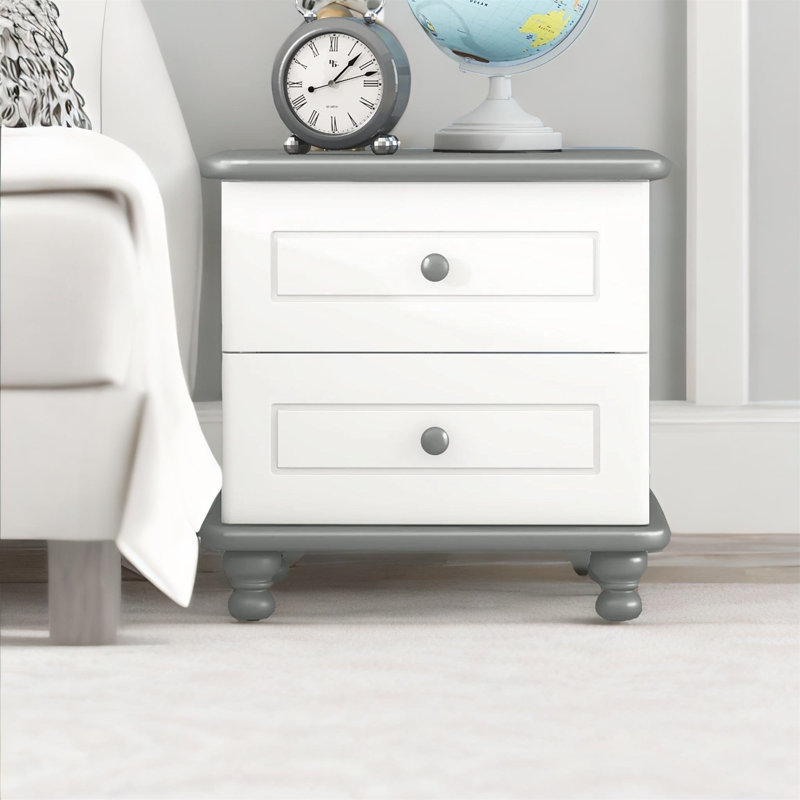 Eglinton 19.7'' W Solid Wood Nightstand, Gray
