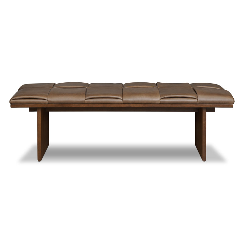 Banc en cuir italien pleine fleur brun clair 55 po Lapua