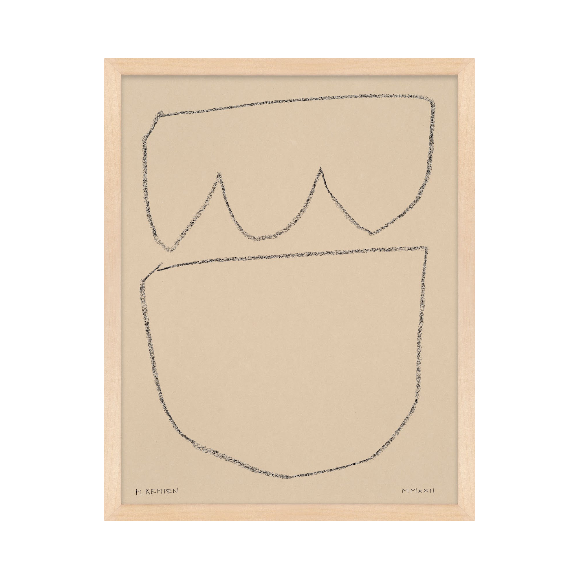 Outlines 8 by Michael Kempen, Maple Framed, 16" W x 20" H