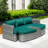 Anazco 89'' Wide Curved Patio Daybed with Cushions-90655524-64613536