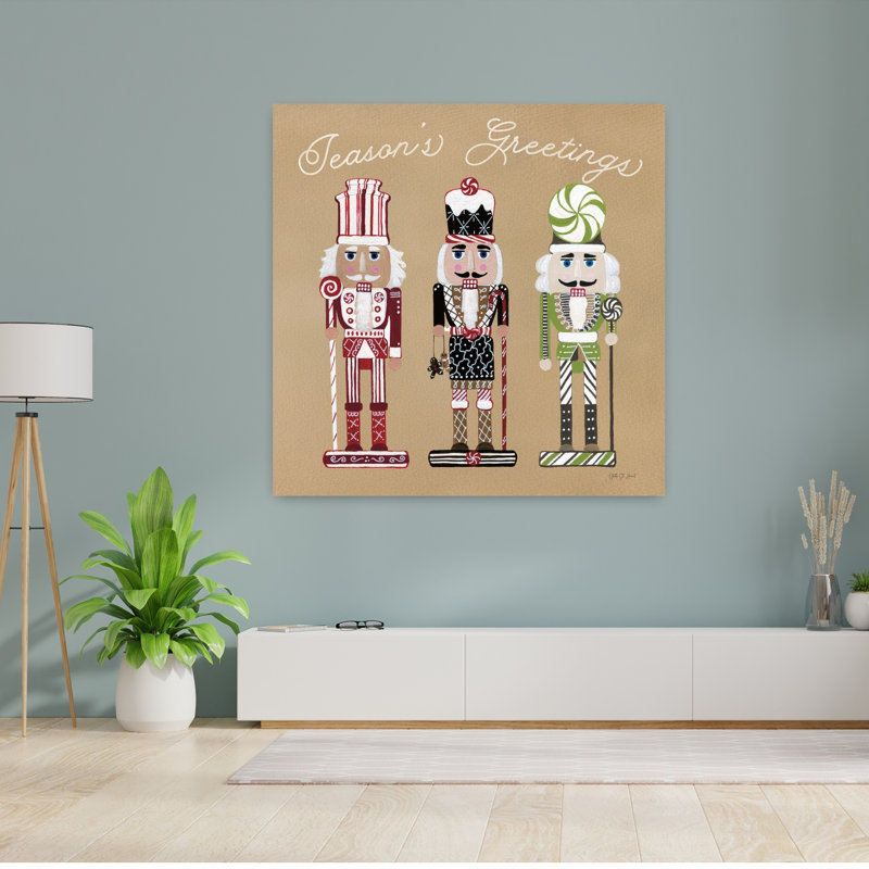 Festive Nutcrackers I, art contemporain abstrait, H 48 po x l 48 po