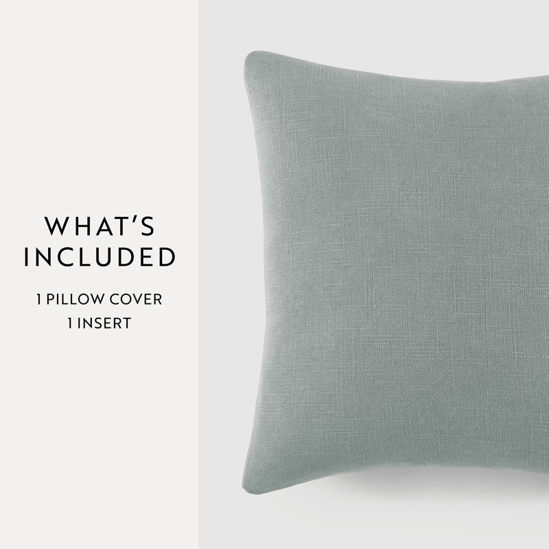 Washed and Distressed Cotton Decor Throw Pillow, Arctic