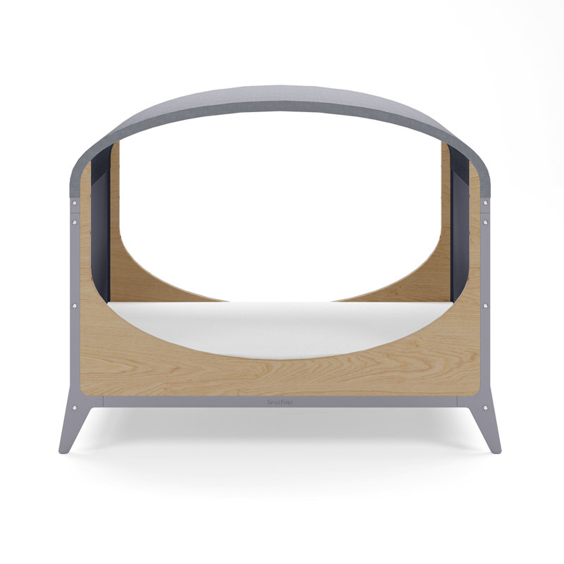 SnuzFino Cot Bed with Toddler Kit, Dove/Natural
