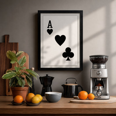 Ace and Hearts Geometric - Framed Print