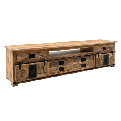 Railway Unfinished TV Stand for TVs up to 85"