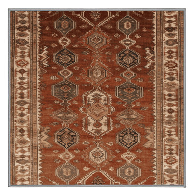 Machine Washable Persian Brown Area Rug