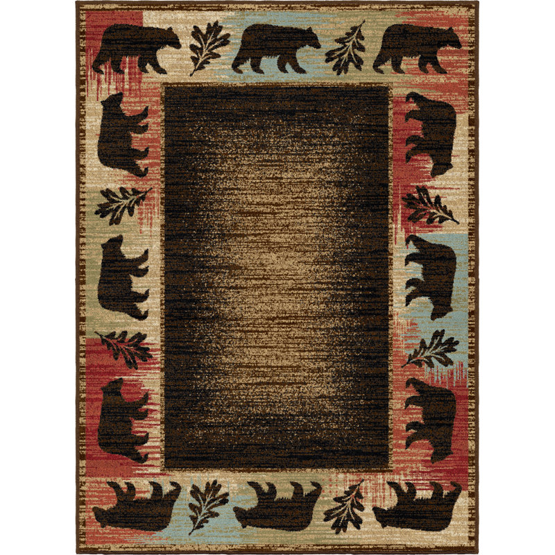 Tapis brun Holl Southwestern, Rectangle 5 pi 3 po x 7 pi 3 po