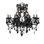 Lustre en cristal noir transitionnel 8 lumières