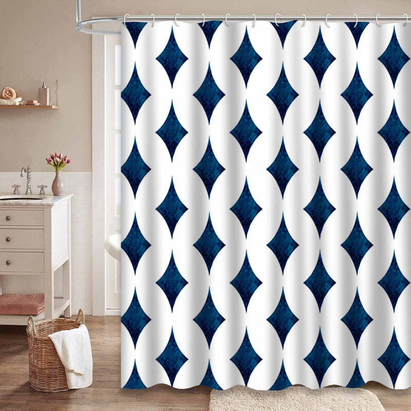 Rideau de douche avec 12 crochets, L 72 po x l 72 po