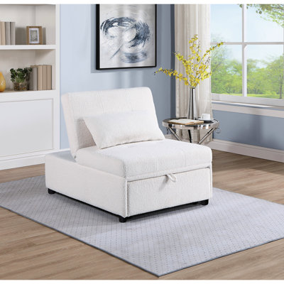 Moderne convertible blanc avec siège et coussin décoratif en tissu 1pc