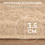 Aspire Homeware Cream Shaggy Area Rug Soft Plush Indoor Carpet-1102890557